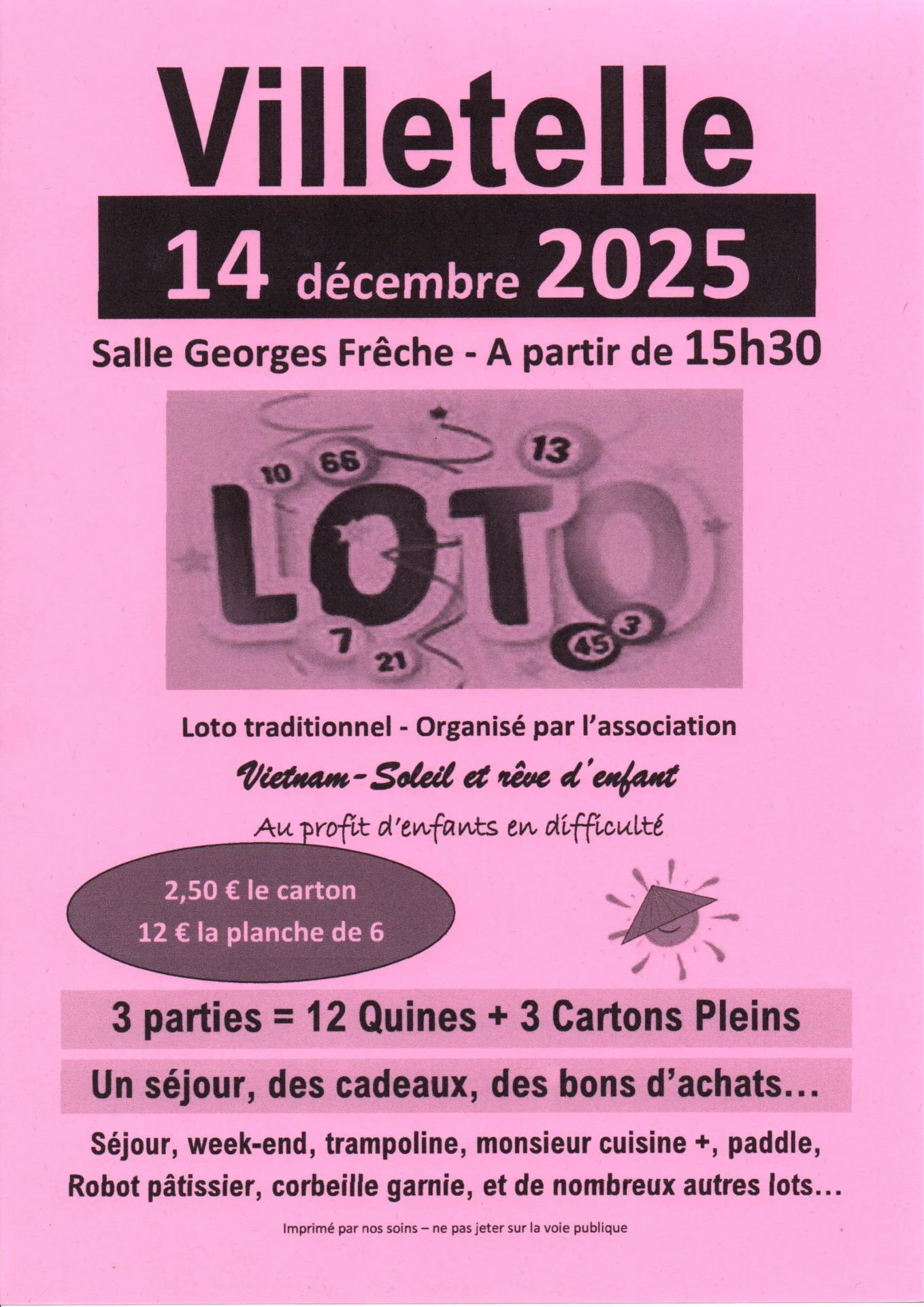 Photo affiche loto villetelle